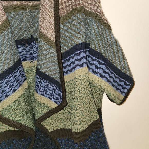 Liz Claiborne Open Cardigan Sweater Striped Size Medium - Picture 4 of 8